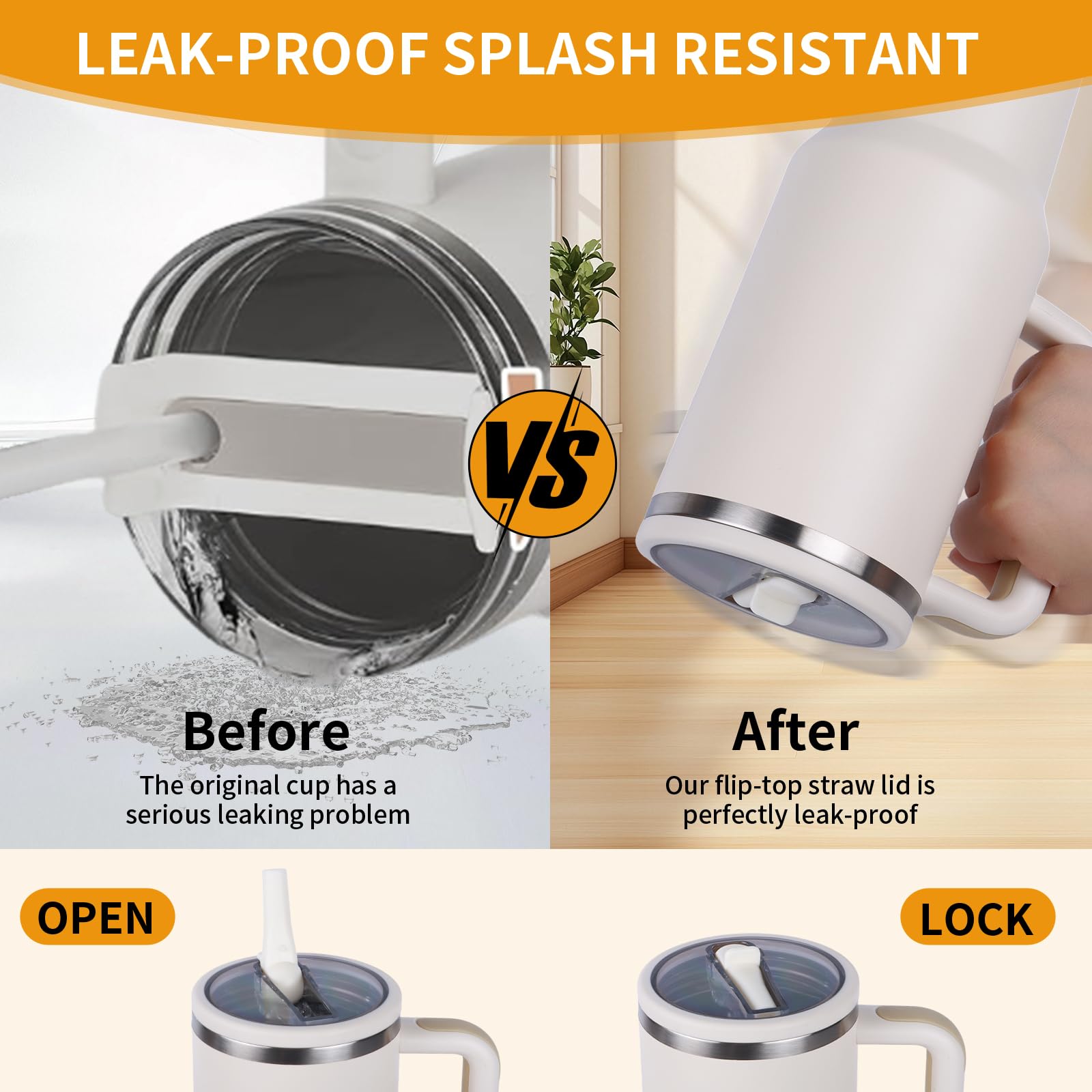 Upgrade Replacement 40oz Flip Straw Lid For Stanley H2.0 Quencher Tumbler 64oz Tumbler Leak Proof Lids Replacement For Stanley Lid I.1194685007