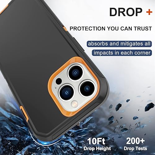 Miniatura 4 de Funda para iPhone 14 Pro Max (6.7 pulgadas) con funda de clip para cinturón, 2 protectores de pantalla, resistente grado militar, cuerpo completo, a