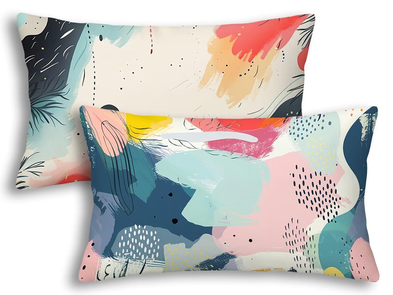 Housse coussin extérieur imperméable 40x80 cm lot de 2 pour jardin et canapé scandinave