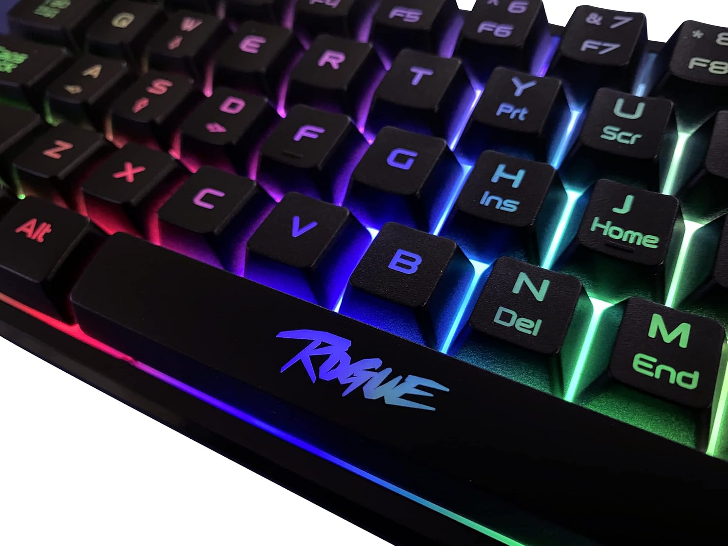 ROGUE Silent 60% Gaming Keyboard, RGB Backlit Ultra-Compact Mini Keyboard, Quiet Ergonomic Water-Resistant Mechanical Feeling Keyboard for PC, MAC, PS4, Xbox ONE