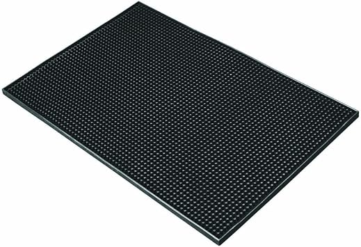 Spill-Stop 161-02 Service Bar Mat, 18" L x 12" W x 3/8" H, Flexible, Rubber, Black, Non-Slip, Rubber, Black, Bar Service Mats, Flexible