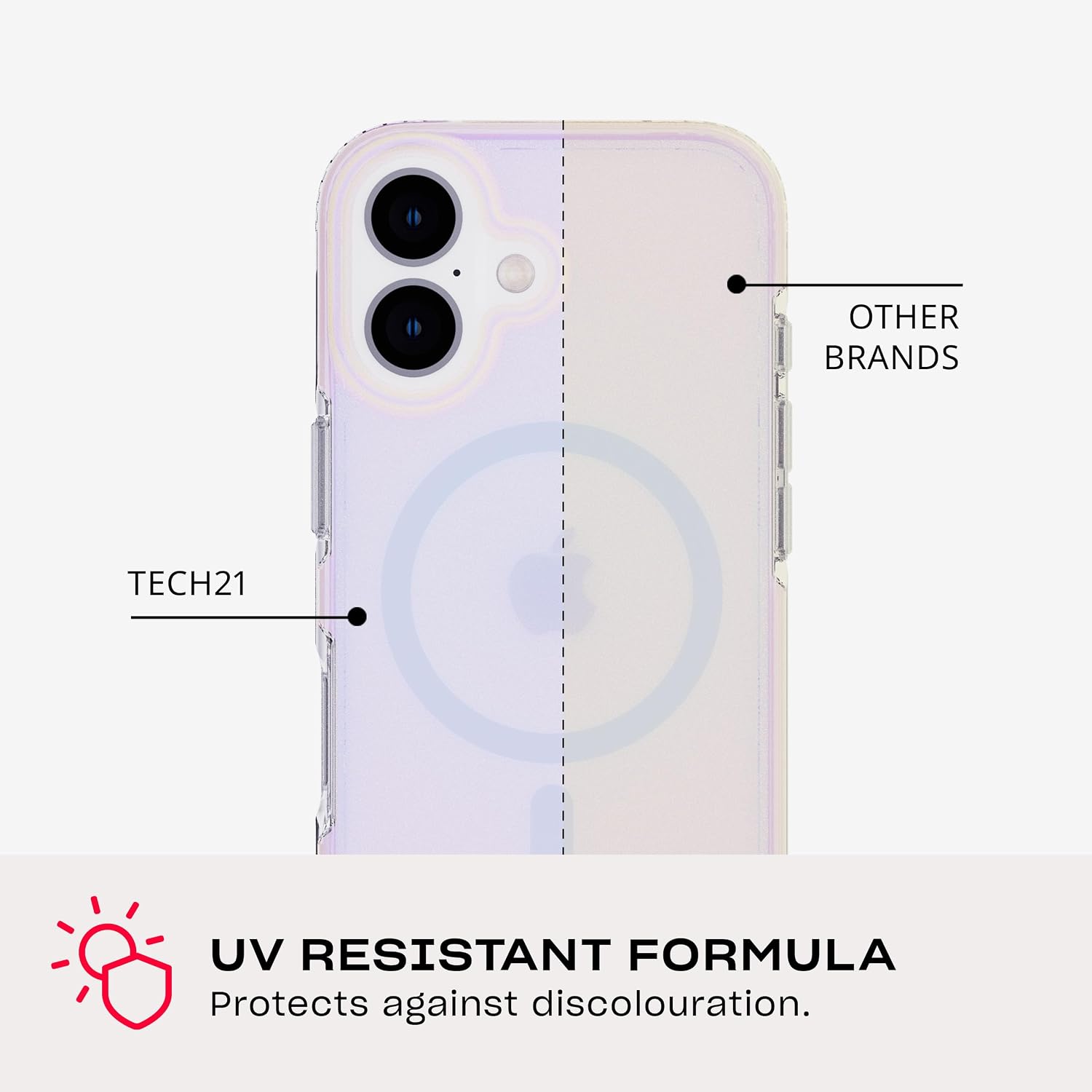 Tech21 EvoArt for iPhone 16 Compatible with MagSafe - Impact Protection Case - in Holographic