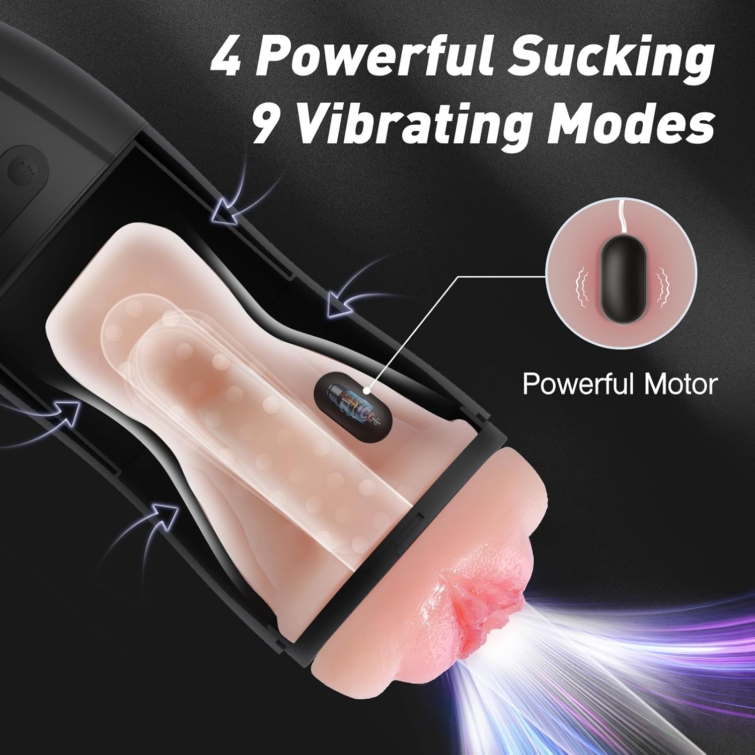 Tracy's Dog Male Masturbator Sucking Sex Toys for Men, Realistic Pocket Pussy Penis Pump with 9 Vibration & 4 Suction Modes, LCD Display Male Stroker Adult Toys Blowjob Sex Machine （Osburn X）