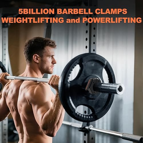 Miniatura 7 de Abrazaderas olímpicas de barra de 2 pulgadas (par) collares de barra para levantamiento de pesas seguro, clips de peso de liberación rápida para