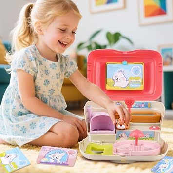 nicknack Electronic Interactive Mini Puppy Dog House Playset for Toddlers
