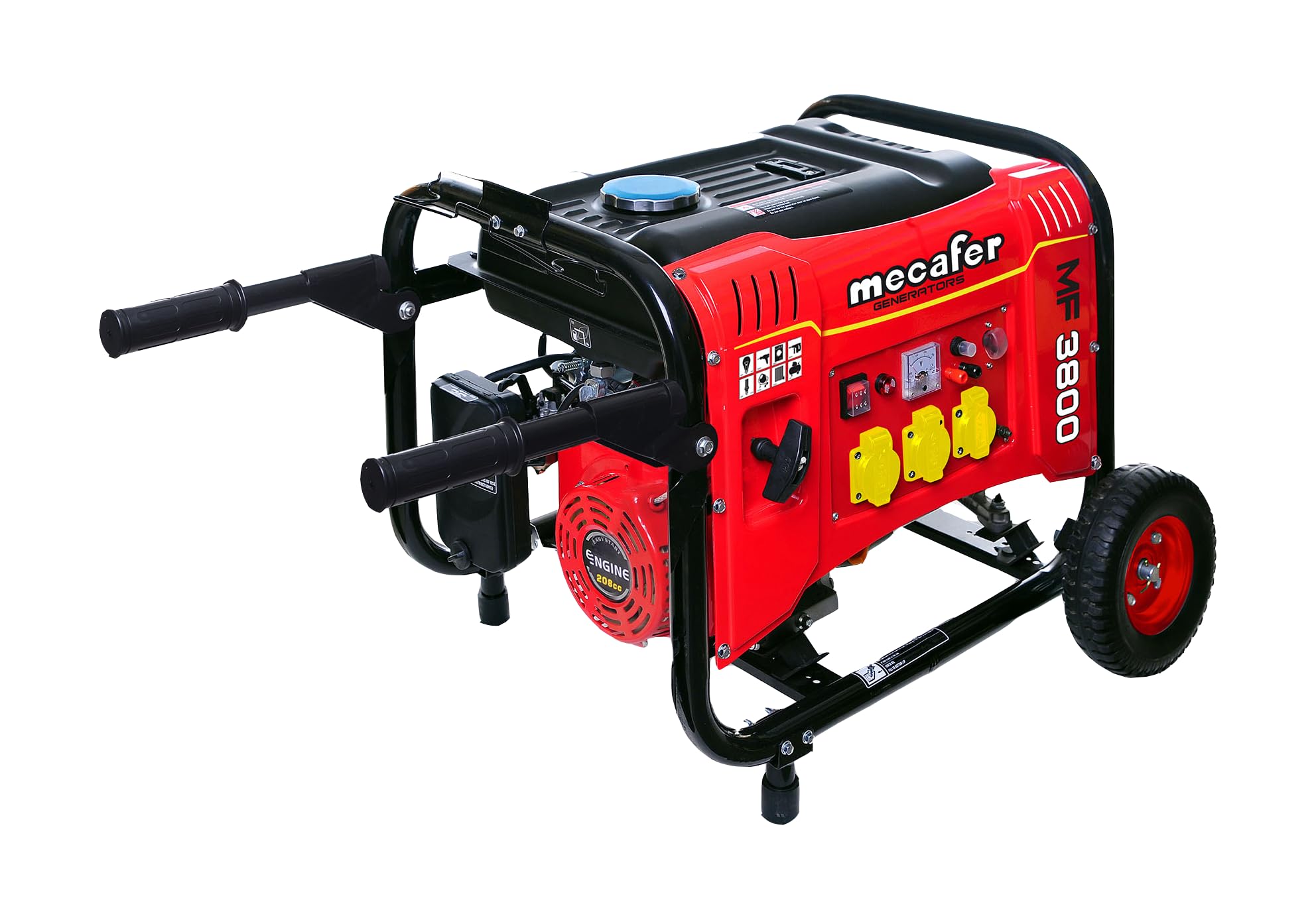 Mecafer 450138 MF3800 Groupe électrogène sur roues 3500 W Rouge