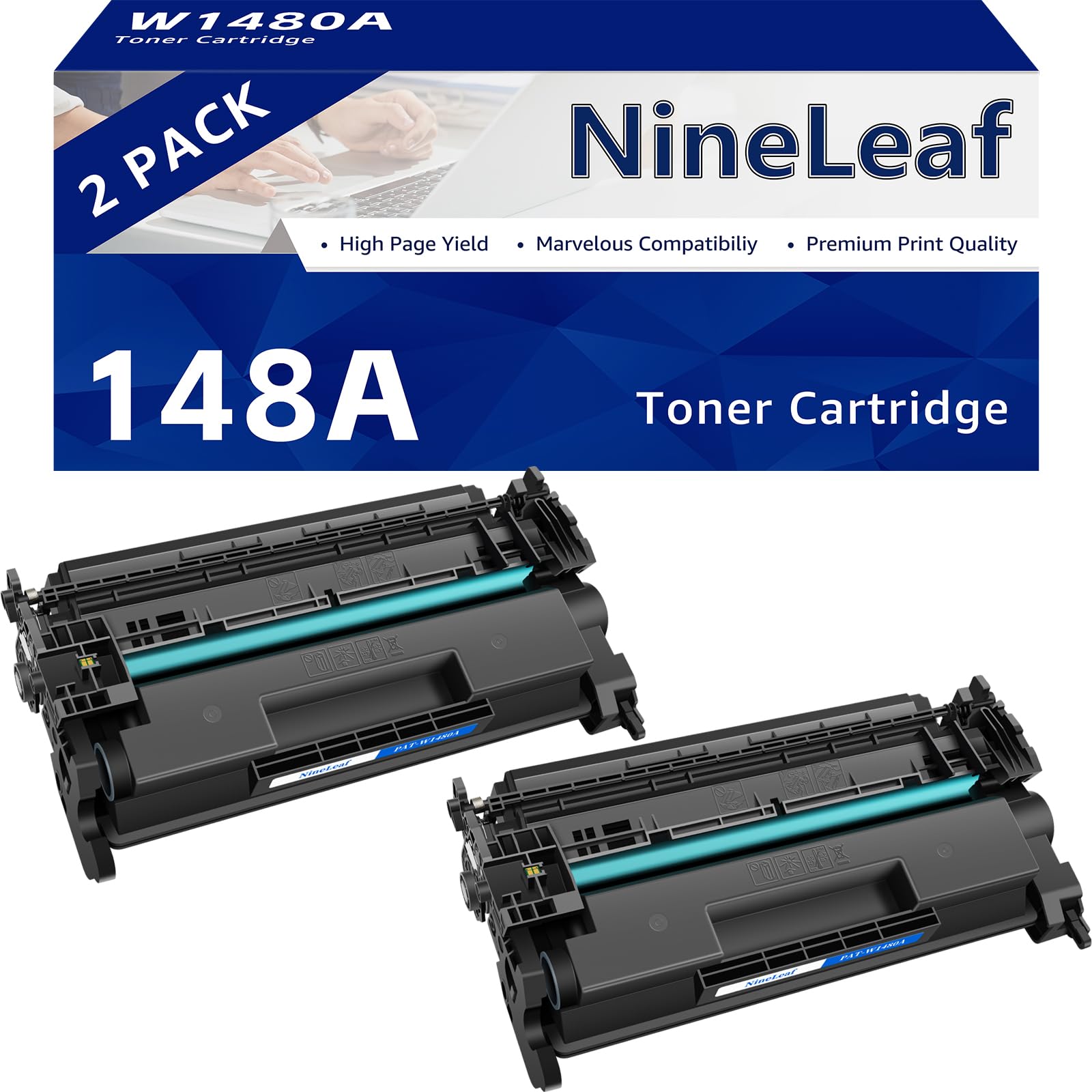 NineLeaf 148A Toner Cartridge Black Compatible Replacement for HP 148A W1480A for LaserJet Pro MFP 4101fdw 4101fdn 4001dw 4001dn 4001n Printer Ink (