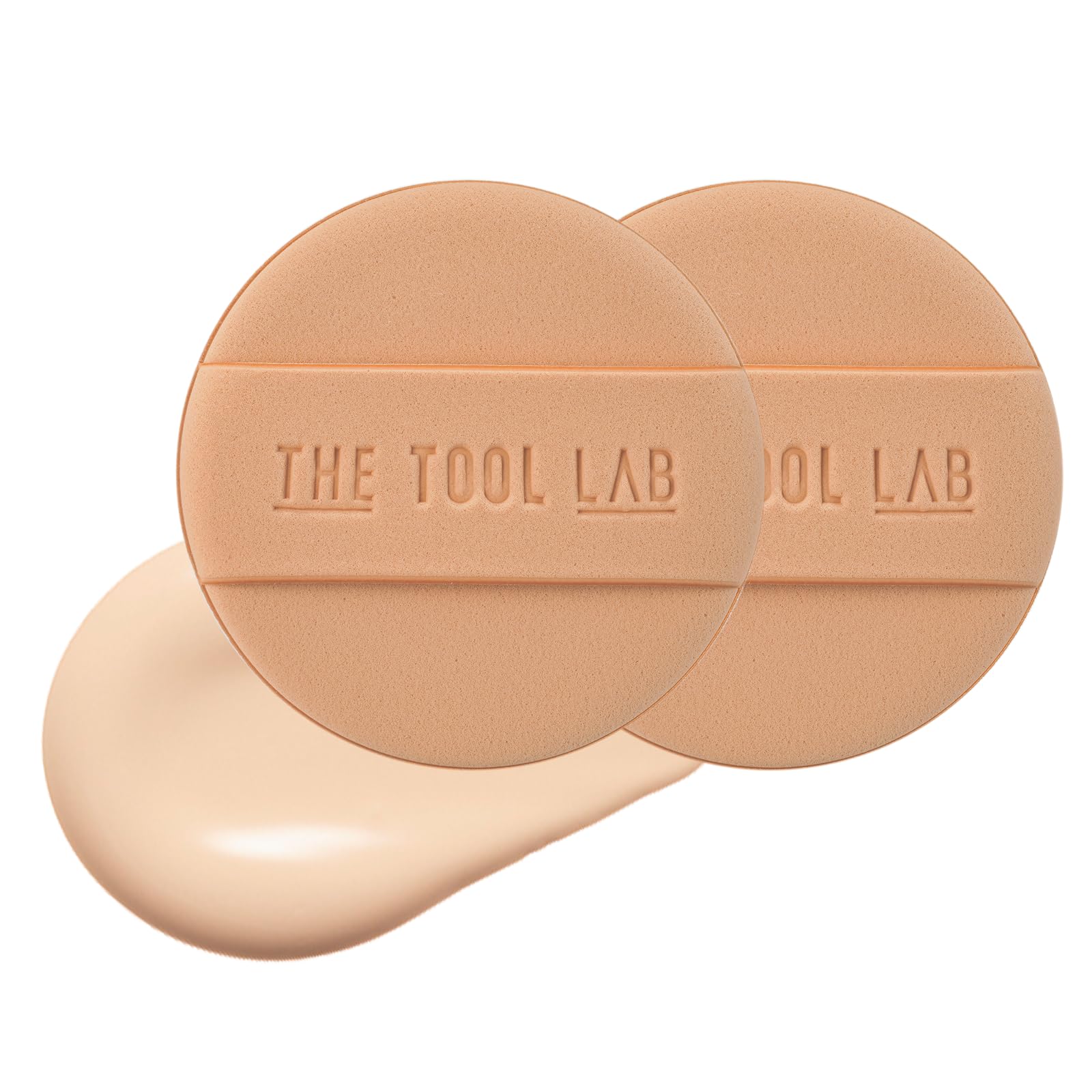 THE TOOL LAB Long-Lasting Tension Puff (Matte type, Round) - Korean Olive Young Makeup Puff Sponge for Liquid Foundation Cushion Shading Blusher, 100% Pure Rubycell for Oil Control - 2.1 inch