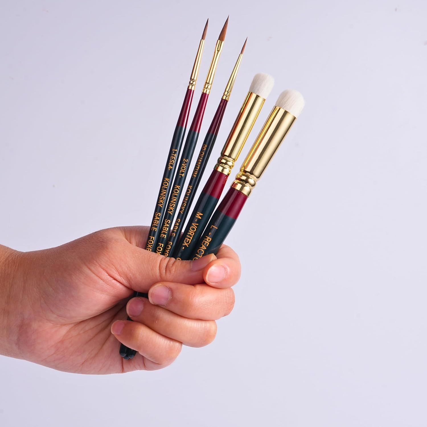FOXBITE Kolinsky Sable El Miniaturista Set Brushes for Miniature Painting Modeling Pieces Fine Detail Paint Brush Miniature Painting Kit Mini Paints Acrylic for Warhammer