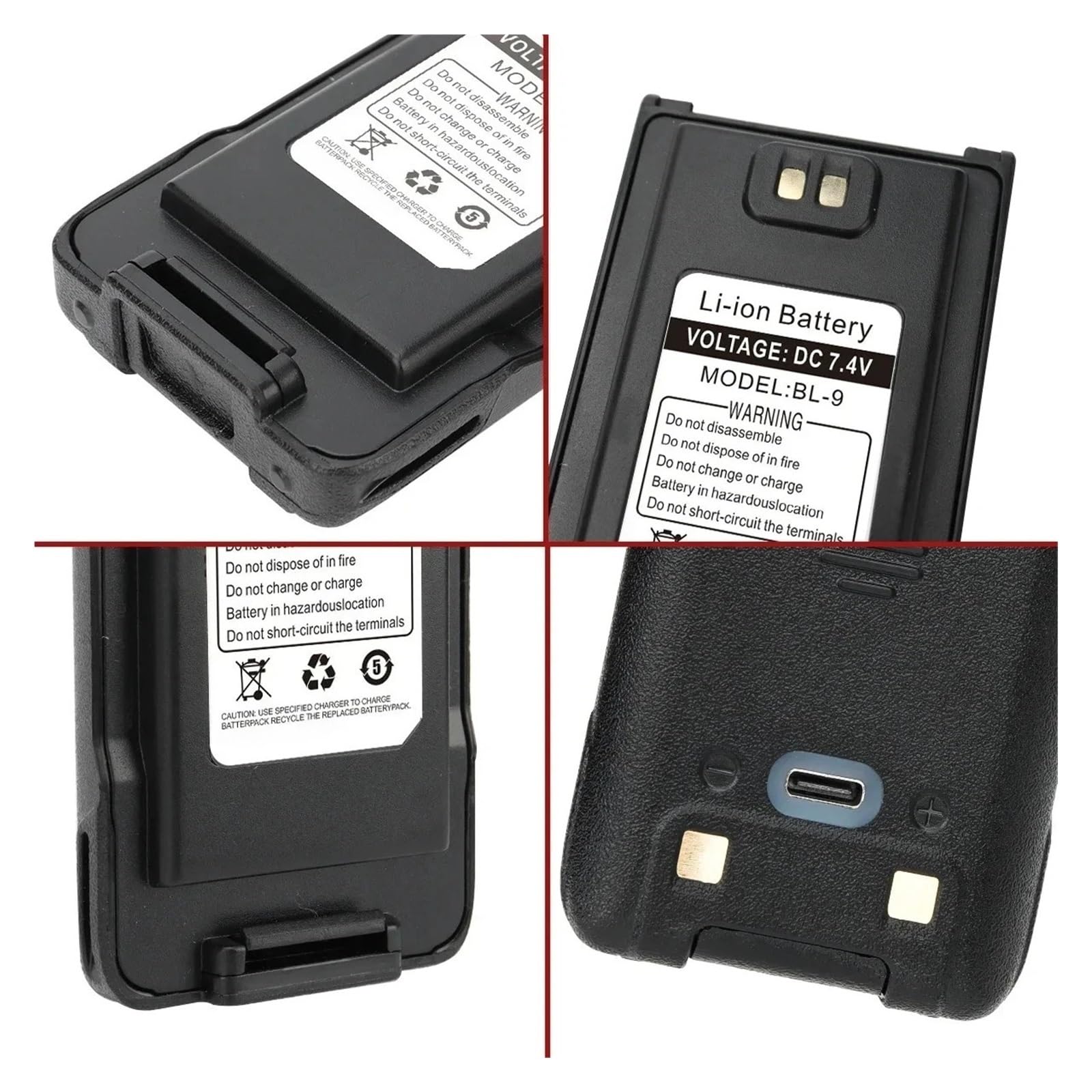 ,Compatibile Con Baofeng UV-9R 8000mAh Ricaricabile | Batteria di riserva di ricambio for radio esterna, sostituzione della batteria della radio bidirezionale(2 battery)