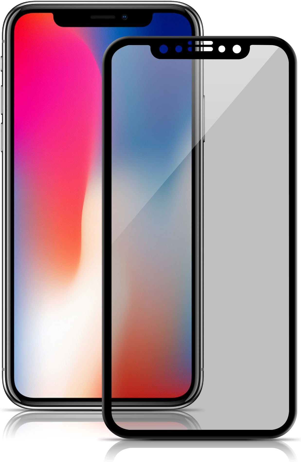 MOZEEDA iPhone X/XS Privacy Screen Protector 3D Full Coverage Tempered Glass Screen for Apple iPhone XS/X