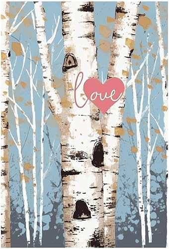 Miniatura 8 de Love Birch Tree Diamond Art Painting 8"x12" 5D DIY Diamond Painting Diamond Picture Kits for Adults Full Square Drill Diamond Dots Paintings for
