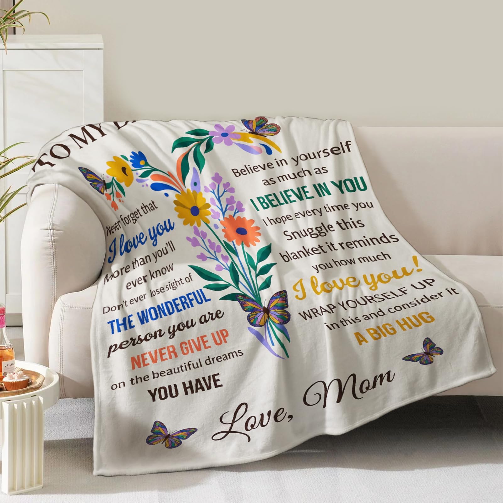Daughter Gifts from Mom Dad - Daughter Birthday Gifts from Father Mother - Teen Girl Gift Trendy Stuff Blanket - Christmas Valentines Graduation Presents for Daughters - to My Daughter's Throw 60"x80"