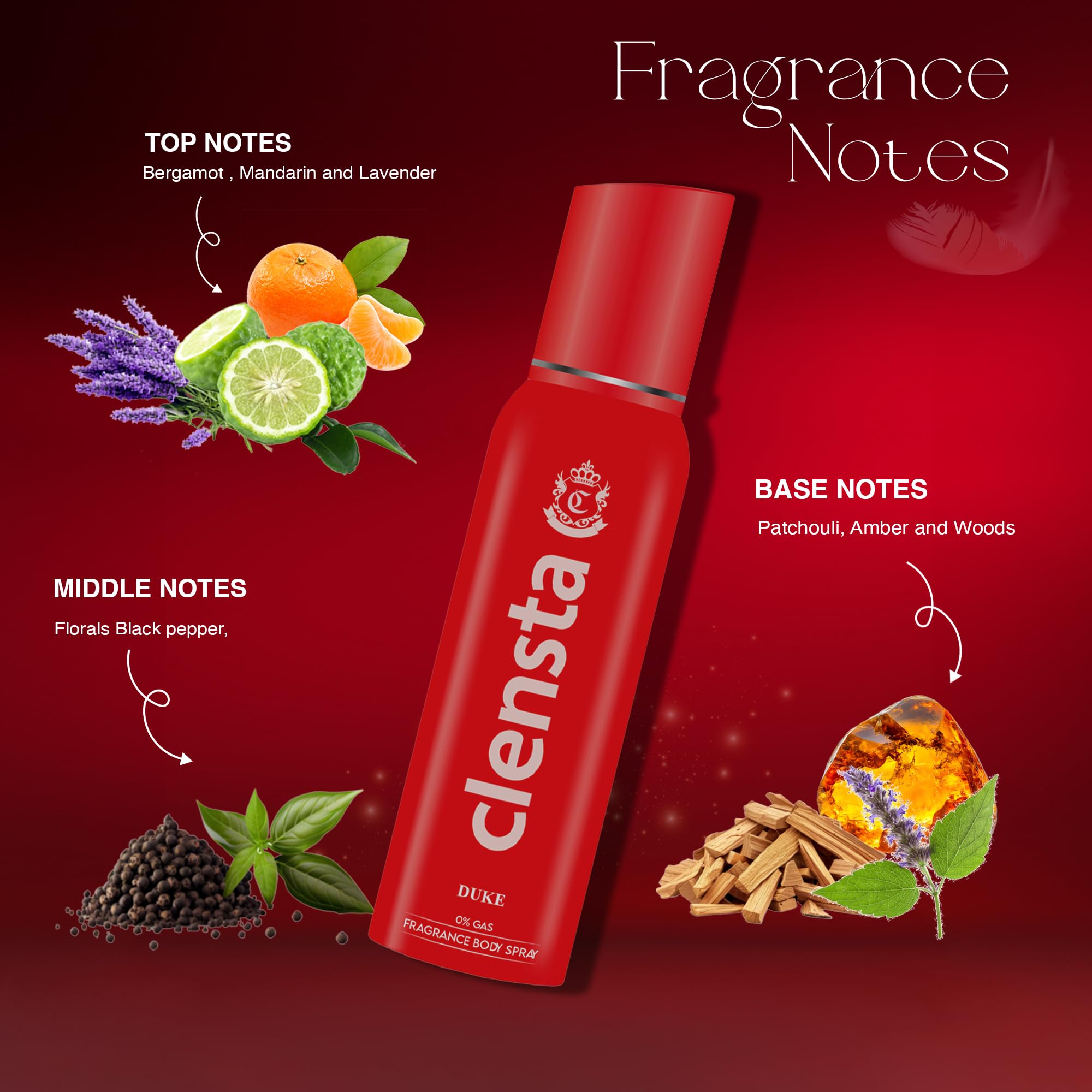 Clensta Duke 0% No Gas Deodorant for Men 150ml Body Spray Long Lasting | No Gas Deo for Men 1