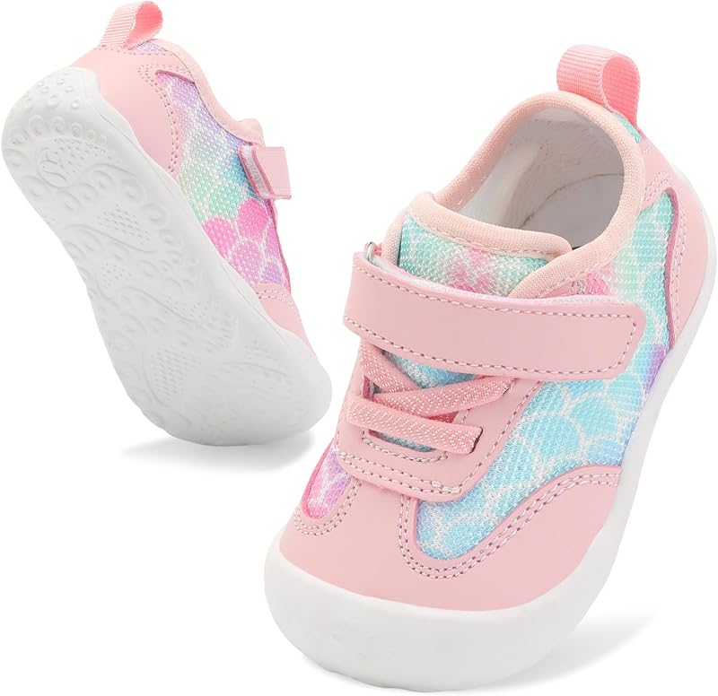 JIASUQI Baby Barefoot Shoes Boy Girls First Walking Shoe Infant Breathable Sneakers Lightweight Non-Slip Crib Shoes Indoor Outdoor