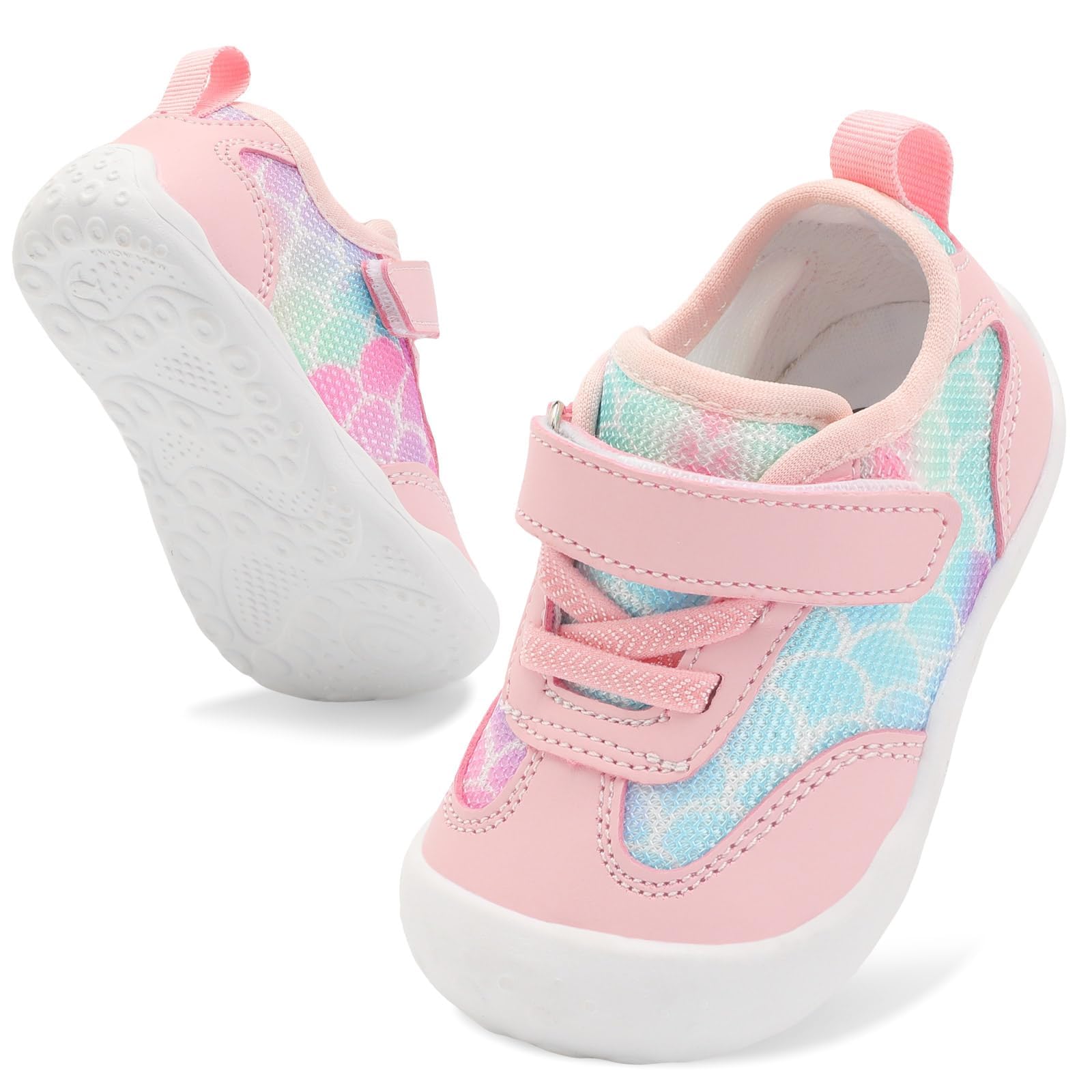 JIASUQI Baby Barefoot Shoes Boy Girls First Walking Shoe Infant Breathable Sneakers Lightweight Non-Slip Crib Shoes Indoor Outdoor