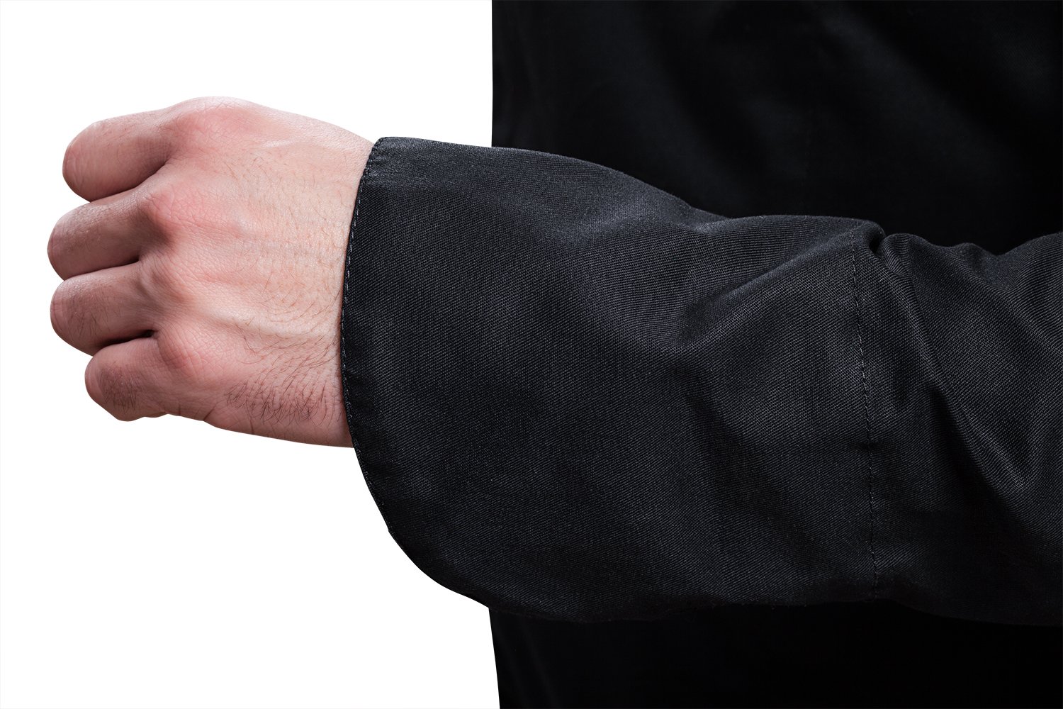 Veste de Cuisine Chef Homme Professionnel Manches Longues Noir Blanc Gris