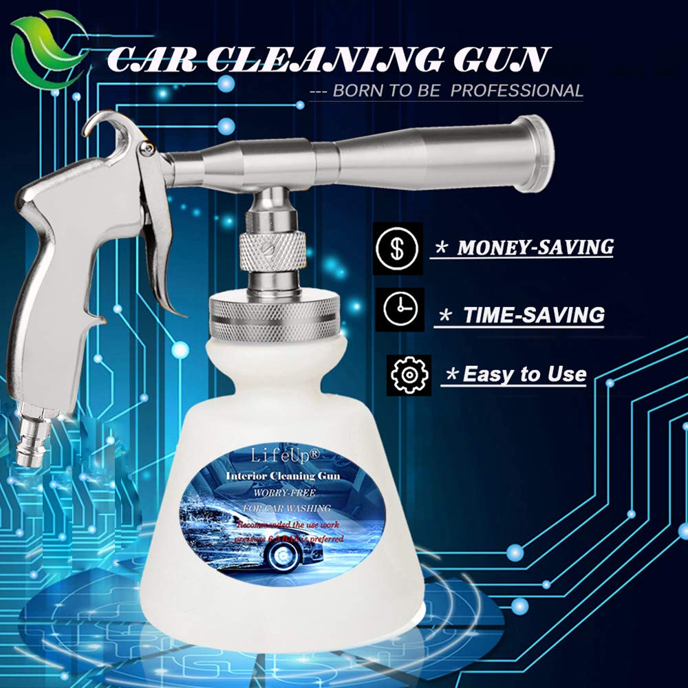 Automatische reiniging pistool, interieur reiniger wassen pistool, persluchtreiniger interieur wassen pistool draagbare spuitpistool met schuim fles, voor auto, pistool voor het reinigen