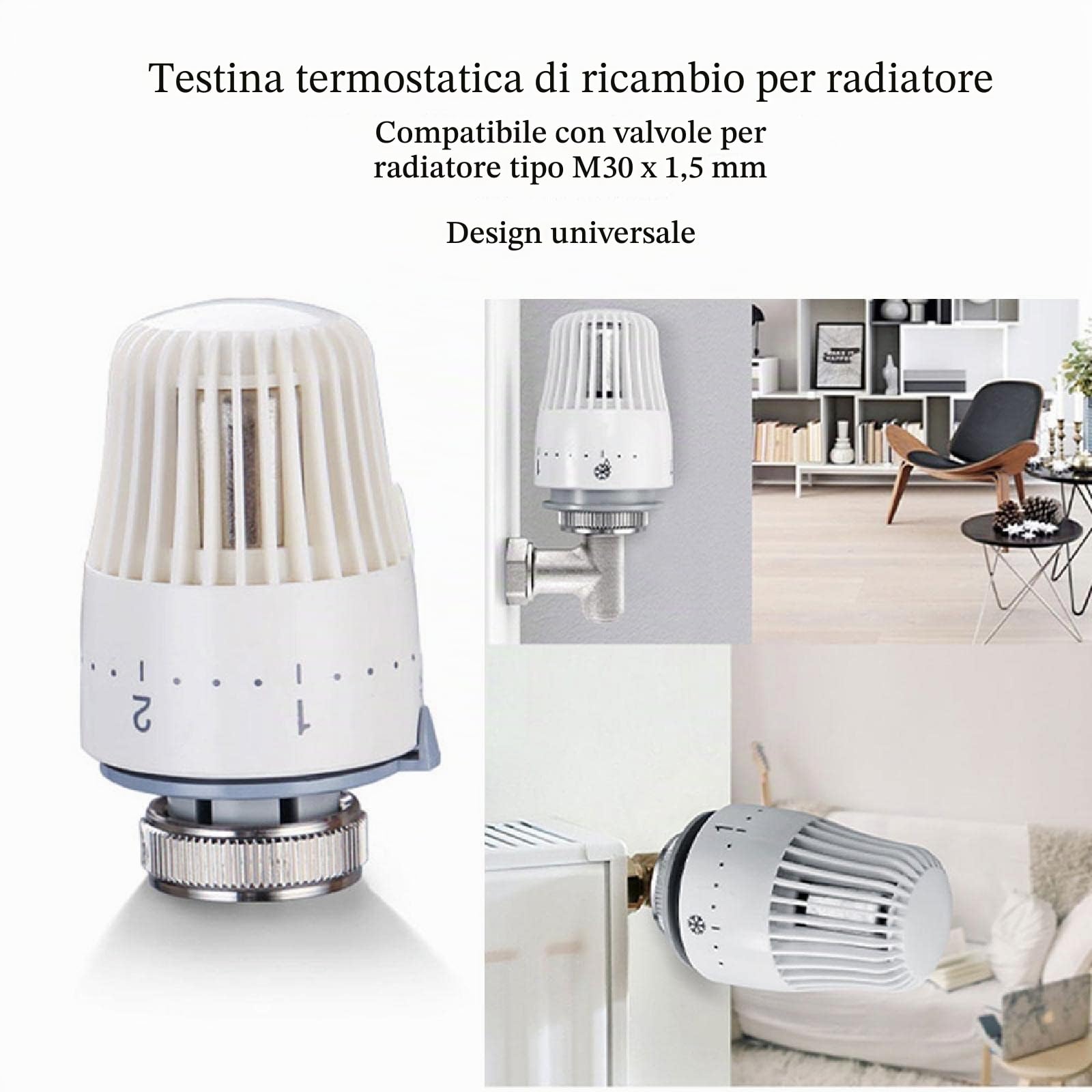 testa termostatica TRV M30 x 1.5 valvola radiatore per home office 5 pz