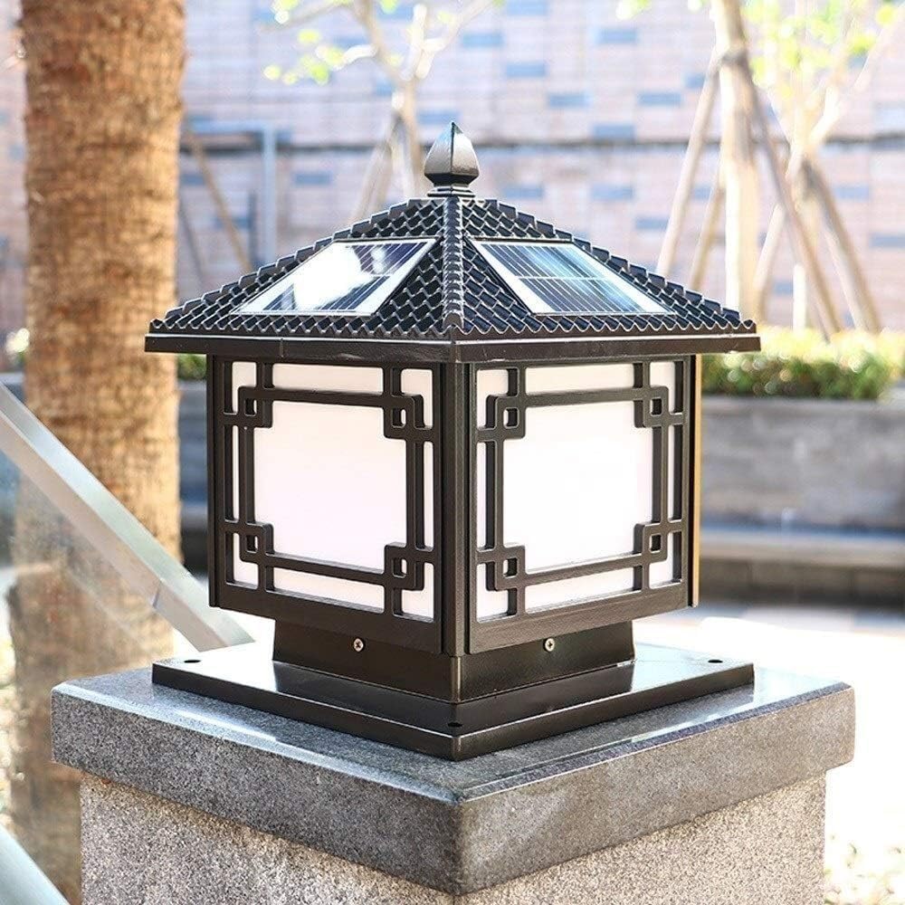 Kwadratowe lampy solarne na słupkach, wodoodporne, nierdzewne, do ogrodu krajobrazowego, latarnie uliczne(Nero,40CM)