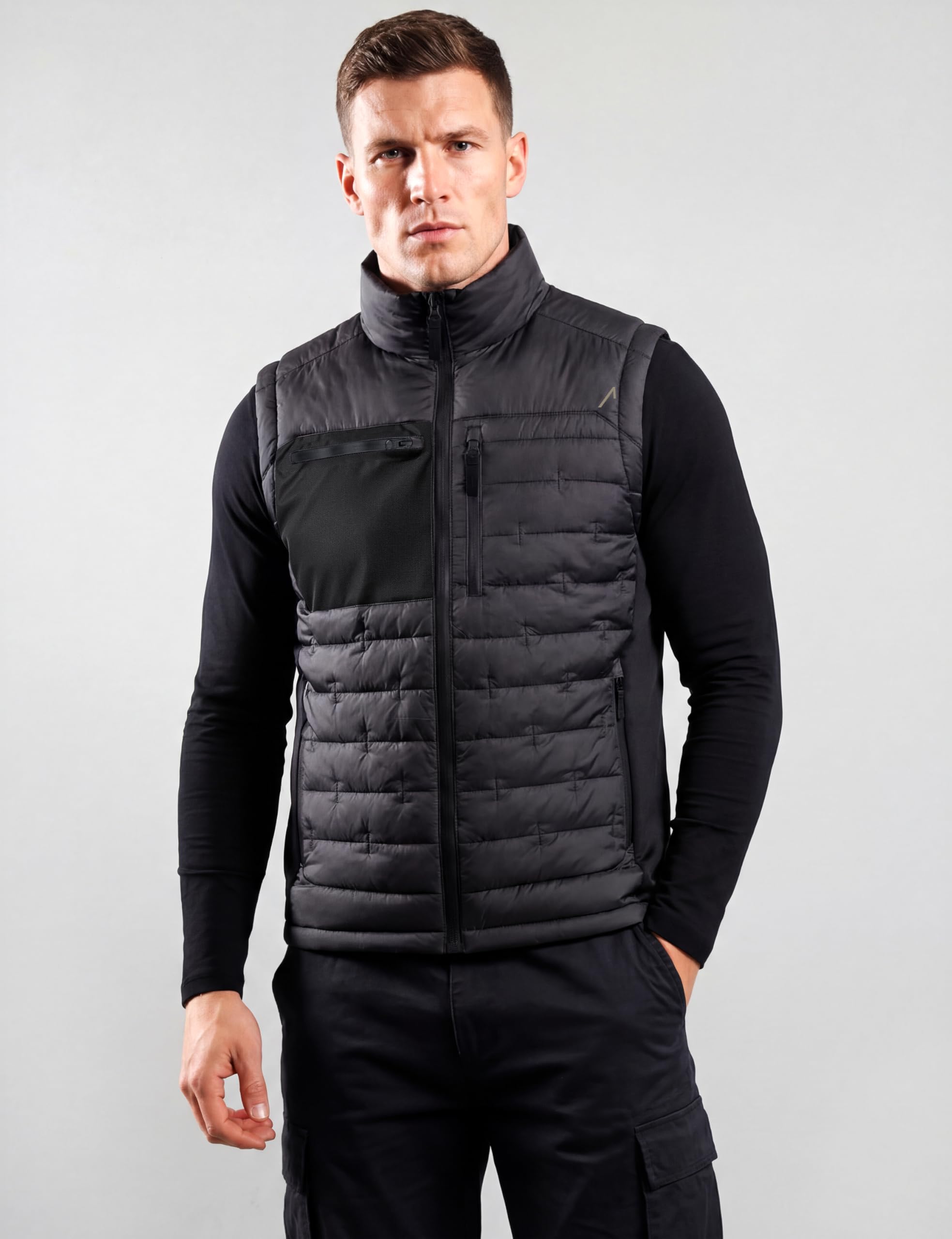 ACE Constructor Gilet da lavoro da uomo - con collo in pile e 4 tasche per il lavoro - gilet caldo da uomo