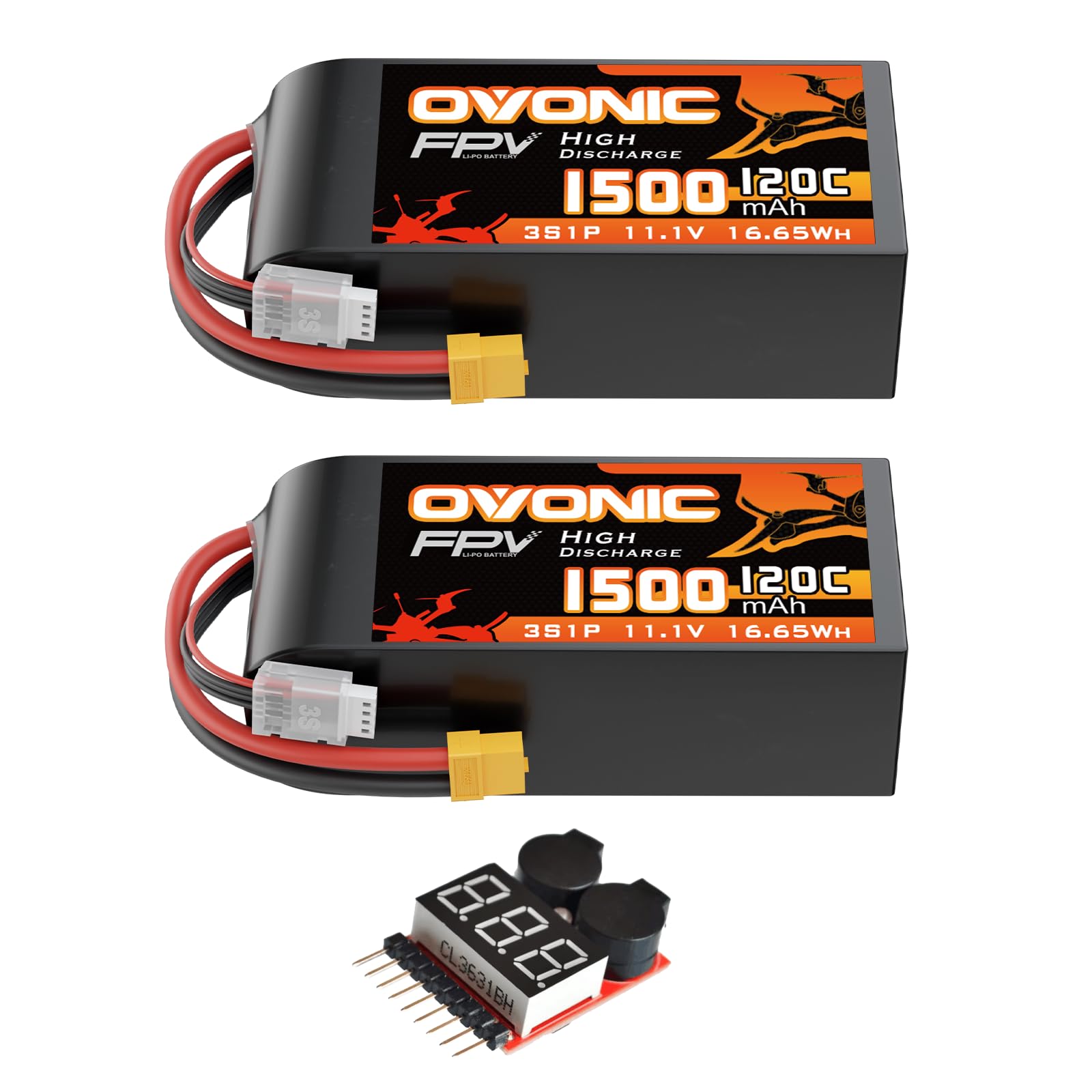 GOLDBAT 3S 11,1V 1500mAh 100C Softcase Lipo accu met XT60 stekker voor RC Car, Skylark m4-FPV 250, Mini Shredder 200, Qav250, Vortex Airplane Helicopter Drone and FPV (2 stuks