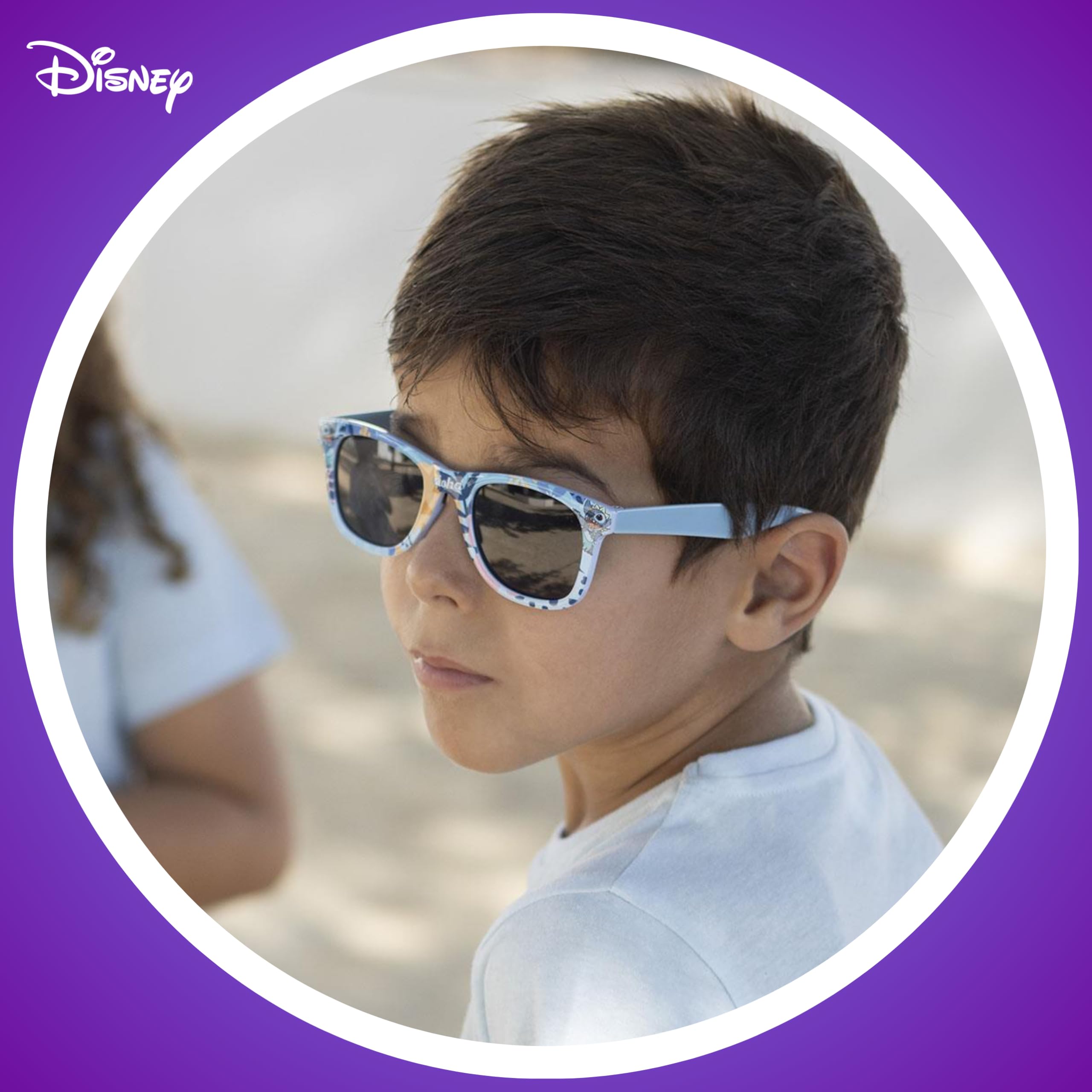 Disney Stitch okulary przeciwsłoneczne i kapelusz dla dziewcząt, ochrona przed promieniowaniem UV, ramka z tworzywa sztucznego, pół, do noszenia na co dzień, dla dziewcząt