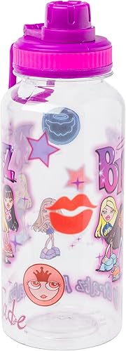 Miniatura 7 de Silver Buffalo Bratz Airbrush - Botella de agua de plástico con boquilla giratoria de Yasmin, Sasha, Jade y Cloe con calcomanías You Stick Yourself,