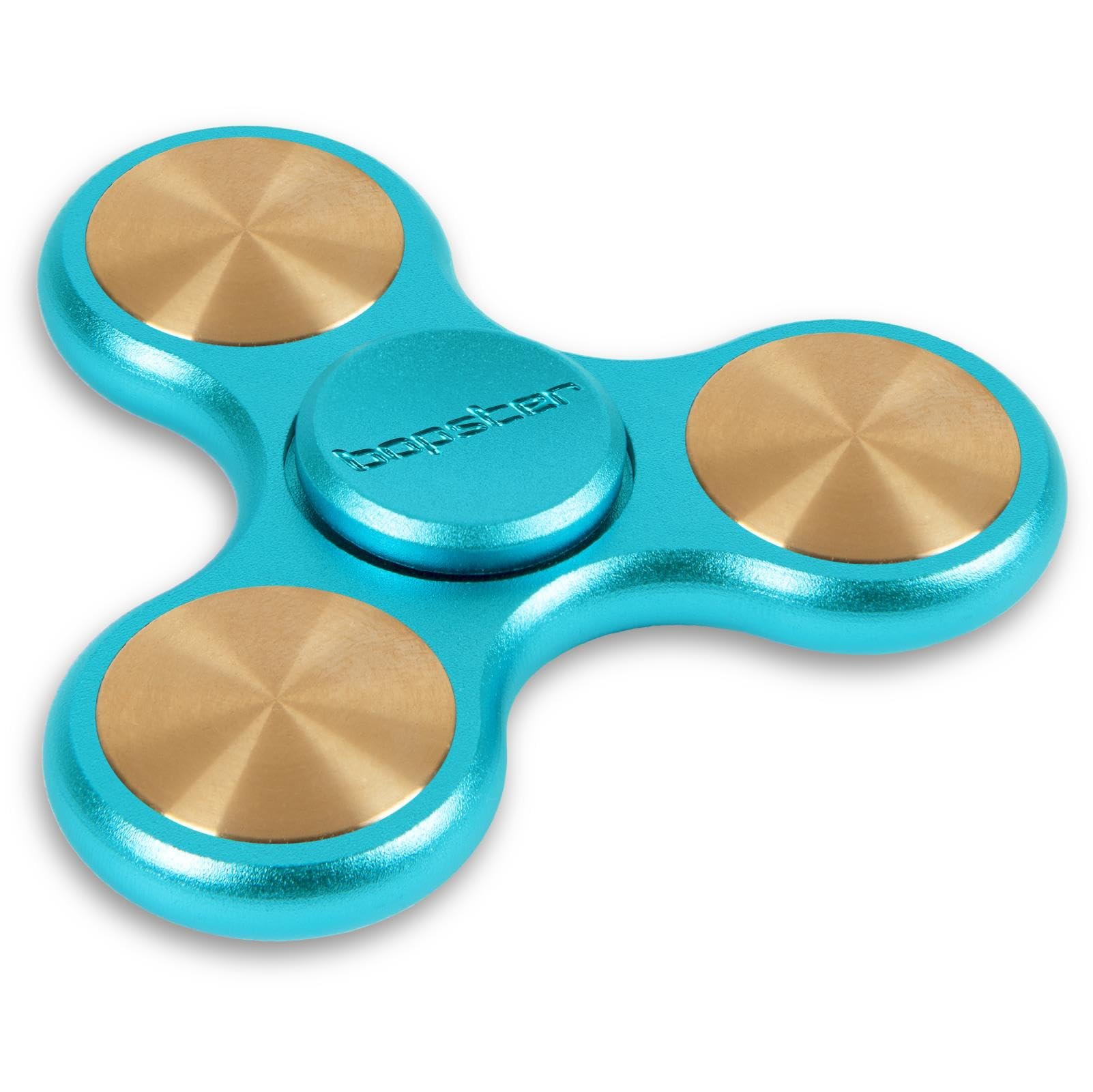 Bopster Metalowy Spinner | Poręczny Tri-Fidget-Spinner dla dzieci i dorosłych | 4+ minuty czasu obrotu, 73 g | Gładka zabawka biurkowa do radzenia sobie ze stresem i koncentracji | Niebieski