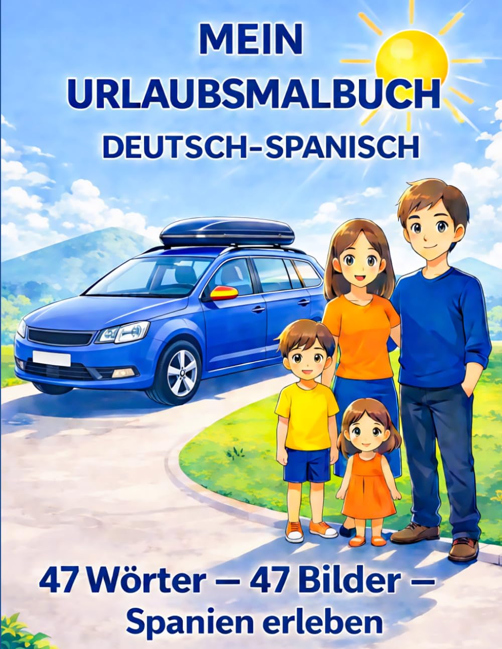 Mein Urlaubsmalbuch Deutsch-Spanisch: 47Wörter- 47 Bilder - Spanien erleben (Meine ersten Wörter – Bilinguale Malbuchreihe)