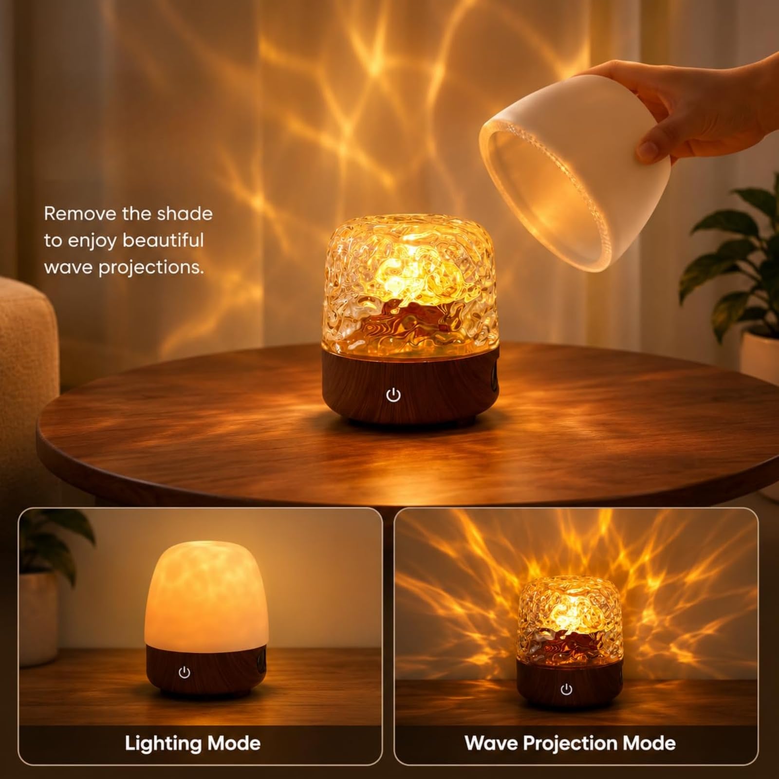 Ocean Wave Lamp, Ambient Lampada Da Tavolo con Telecomando, 16 Colori, per Camera Da Letto, Soggiorno, Festa