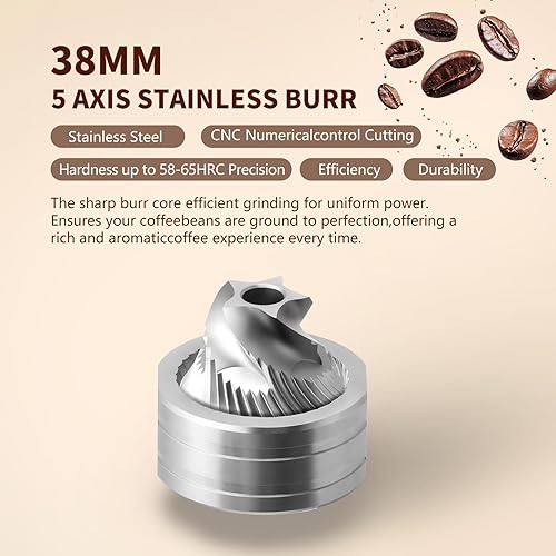 Miniatura 3 de Molinillo de café manual, molinillo de café manual con capacidad de 0.88 oz con rebaba cónica de acero inoxidable CNC, ajuste interno ajustable,