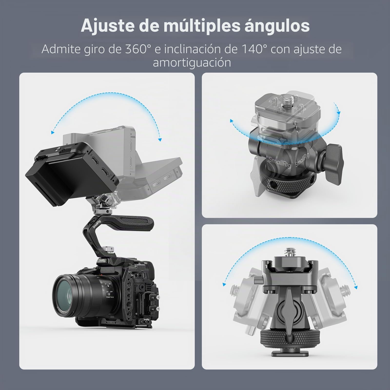 SMALLRIG HawkLock H21 Camera Monitor Mount de Liberación Rápida con Zapata Fría, Soporte de Monitor Giratorio e Inclinable con Tornillo de 1/4"-20, para Monitores Ninja V y V+ – 4888