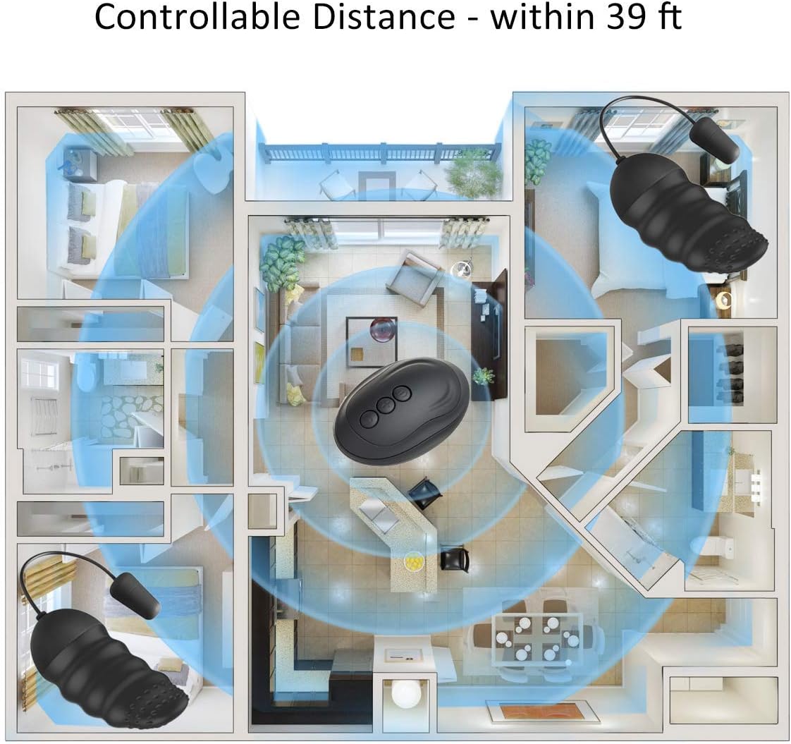 SEXY SLAVE Silicone Bullet Vibrator - Remote Control Vibrating Egg, Waterproof (Black)