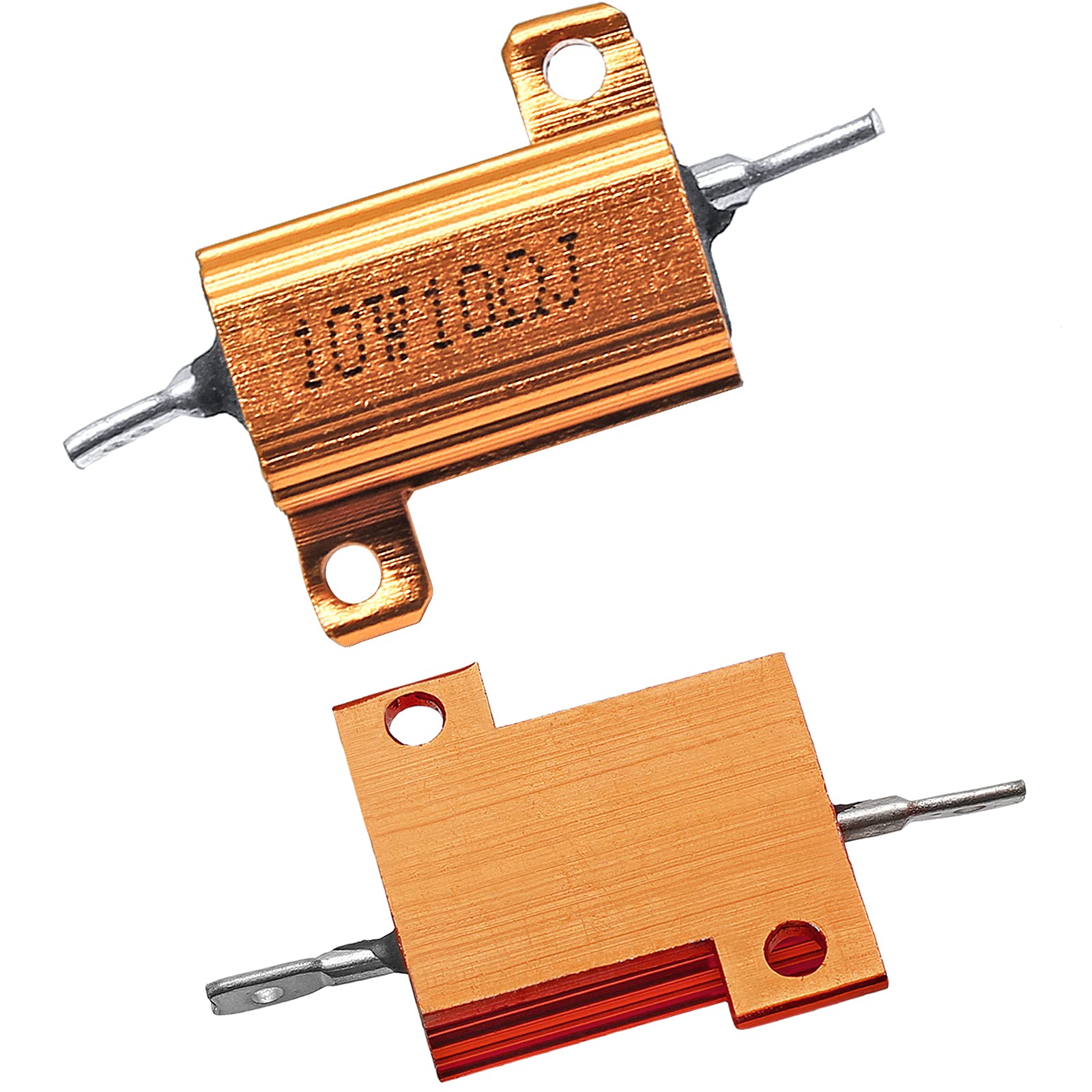 25 Watt 100 Ohm 5% Wirewound Aluminum Shell Resistor - 2-Pack For Inverter, LED, Industrial Control