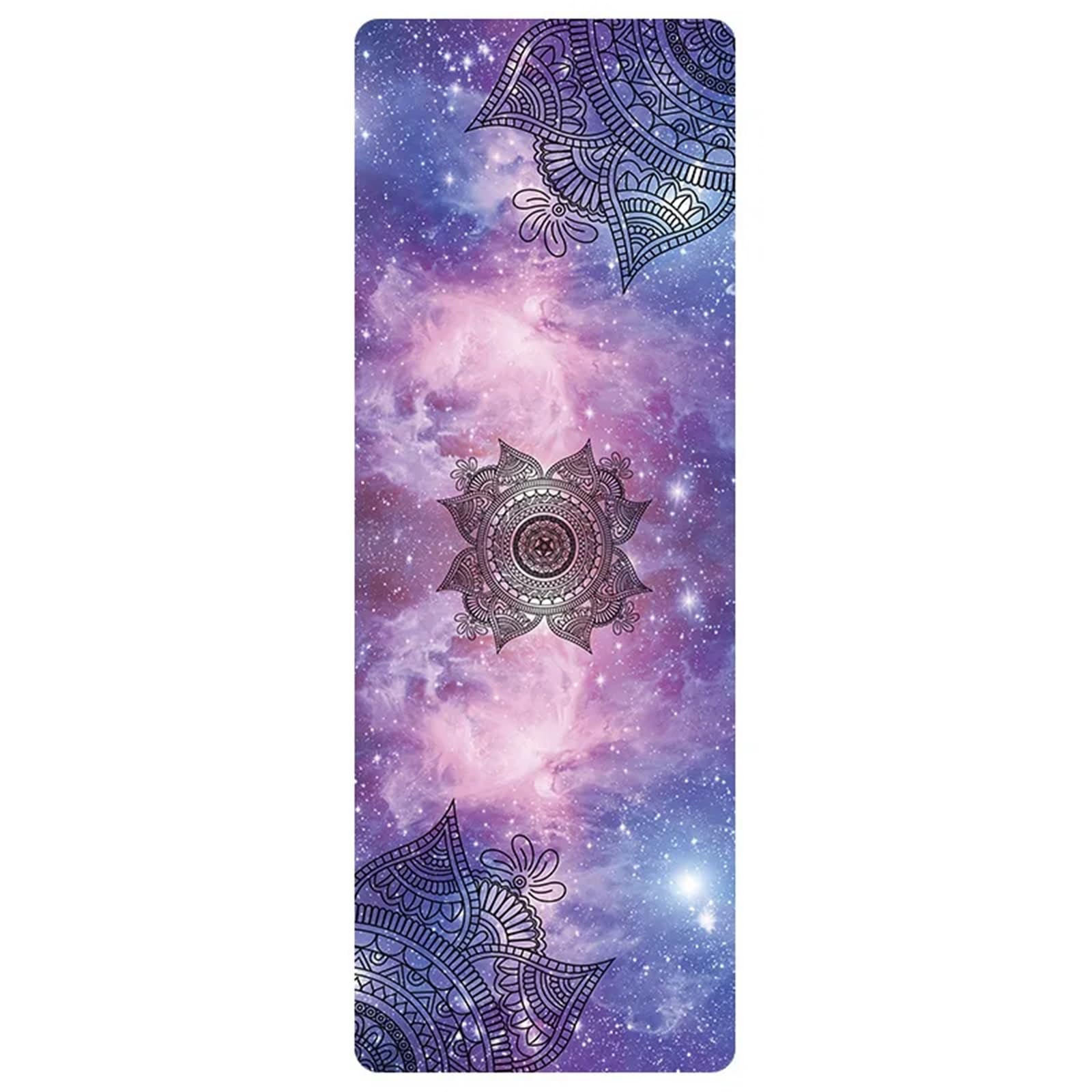 Esterilla Yoga Estera de yoga TPE goma 1,5 mm, plegable, absorbente sudor, antideslizante, con estampado gamuza, mojada, seca, ancha y delgada