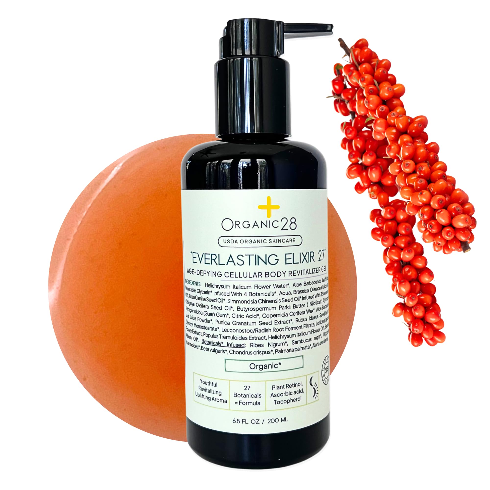 ORGANIC28 100 Organic Body Lotion USA Made 27 Botanicals Helichrysum Body Serum Rejuvenating Body Moisturizer Natural Body Lotion