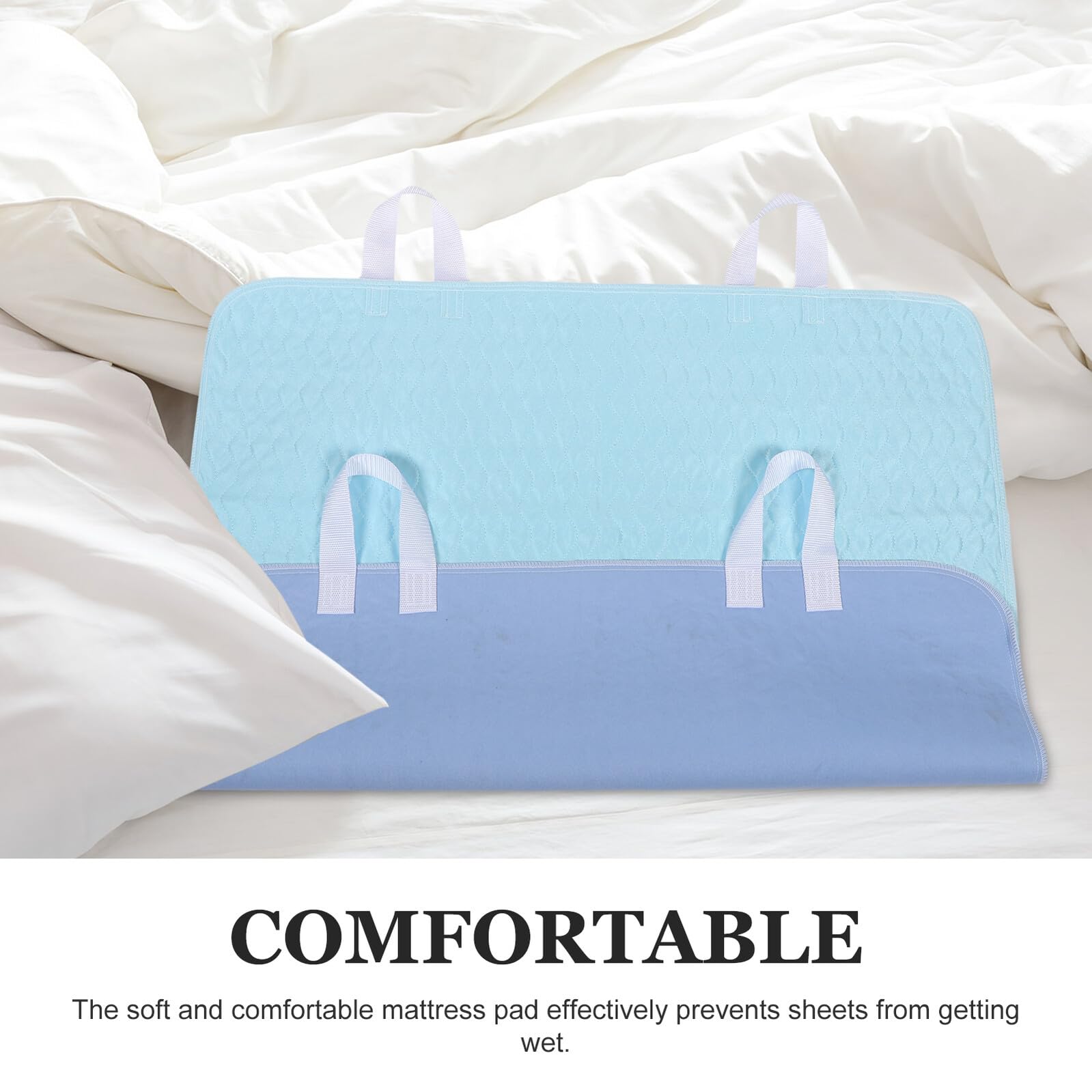 TOYANDONA Empapadores Lavables para Cama con Asas, Impermeables de Poliéster, Reutilizables, Absorbentes y Cómodos para Cuidado Domiciliario de Adultos Mayores y Niños