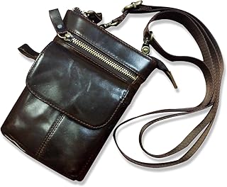 Uomo Borsa a tracolla Marsupio Sportivo, Piccole Borse a spalla Marsupio Sportivo Impermeabile Messenger Bag, per Viaggi, Escursioni, Corsa, Tour in Bicicletta Marrone Scuro