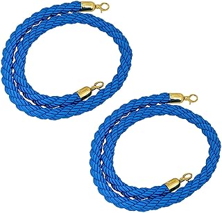Cuerda de sujeción para control de multitudes de 1,5 m, cuerda de cáñamo trenzada, color azul