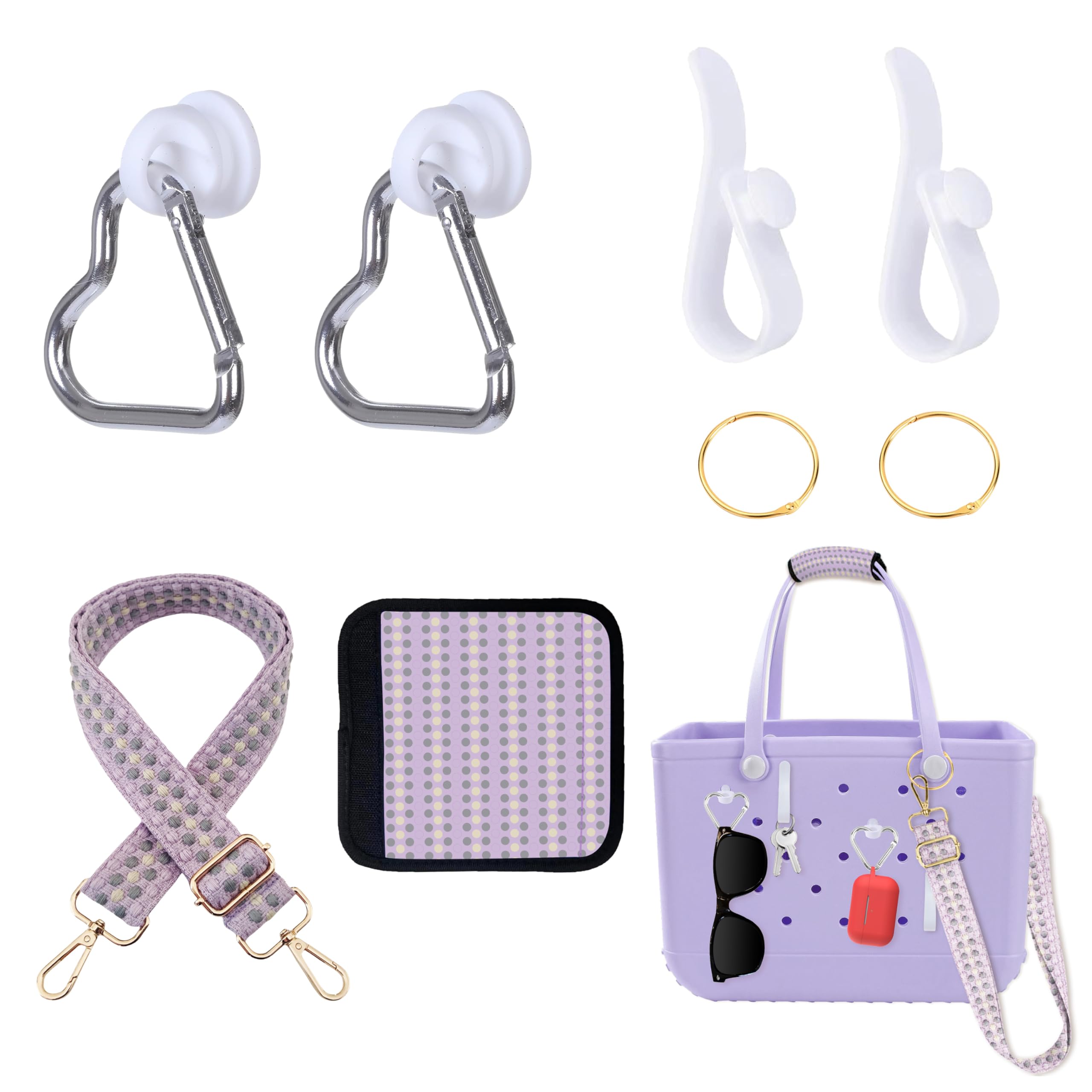 GerdfeiTawtab Bag Strap Fit for Bogg Bag, Adjustable Neoprene Shoulder Straps with Keychain Hook,Crossbody Strap Charms