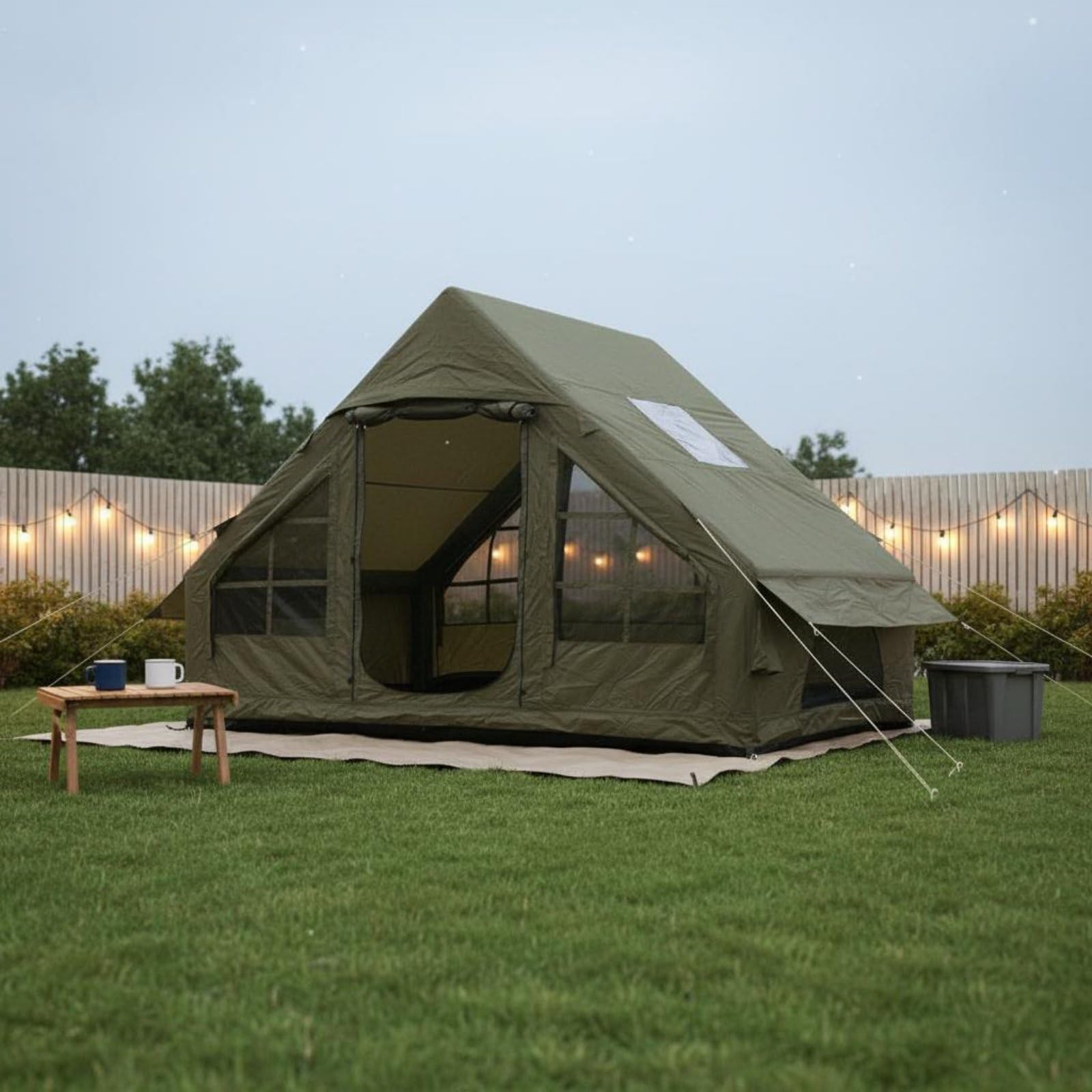 Refugio Portátil Inflable Camping con Apertura Rápida y Doble Puerta con Malla Transpirable Acuado para Senrismo Picnic y Excursiones