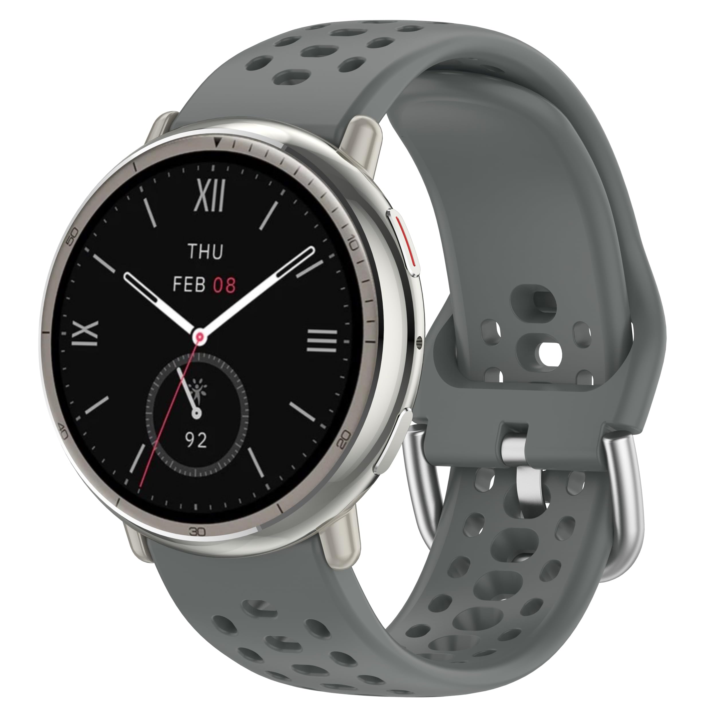 Sport Straps Compatible with Amazfit Active 2 for Women Men Adjustable Wristband Breathable Soft Silicone Replacement Wrist Strap for Amazfit Active 2 Smart Watch
