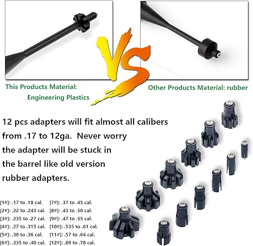 Miniatura 2 de BoreSighter láser con 12 adaptadores.Calibres 17 a 12 GA, mira láser con interruptor de botón y adecuado para mira de rifle y pistola