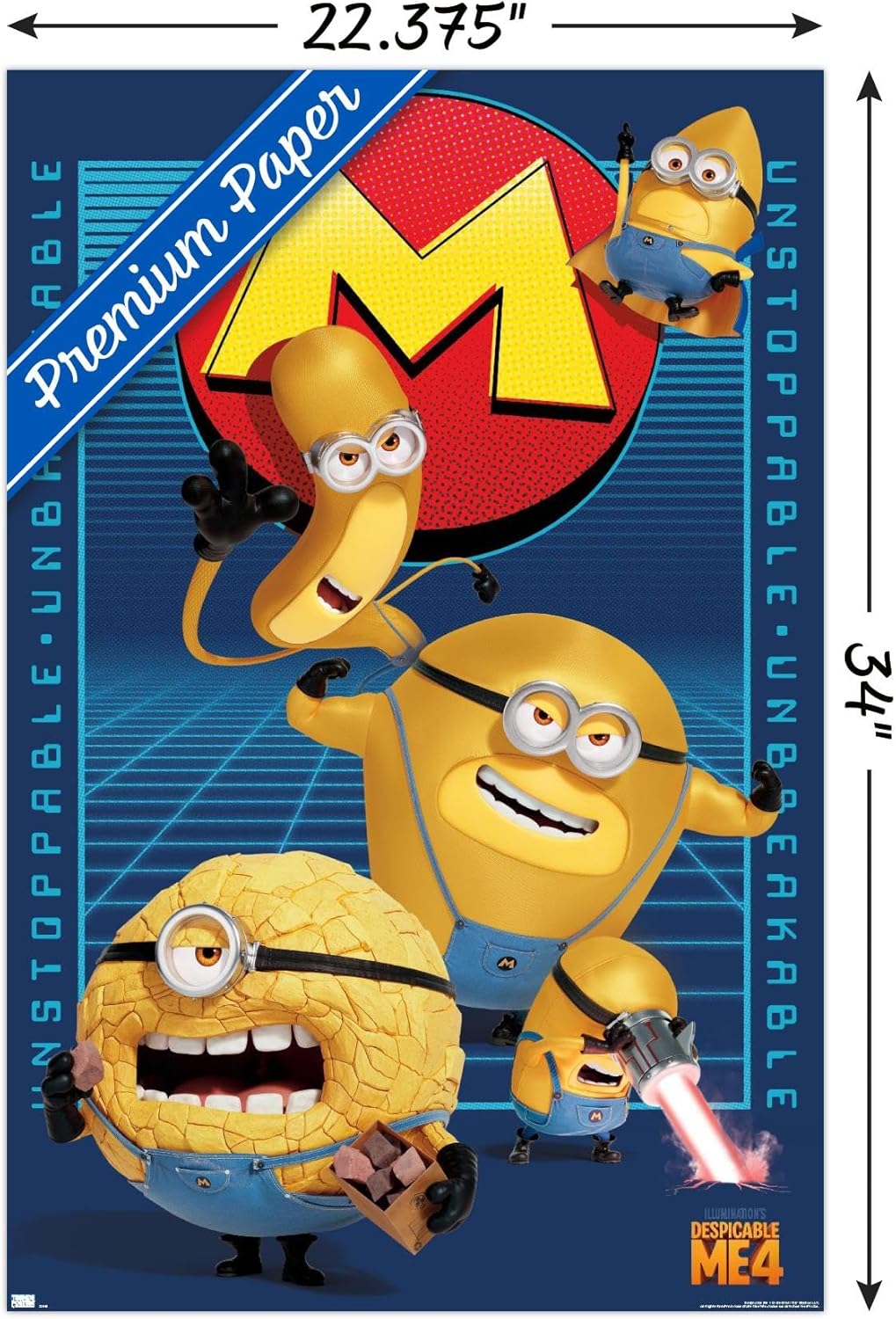 Illumination Despicable Me 4 - Unstoppable Wall Poster, 34L" x 22.4W", Premium Unframed Version