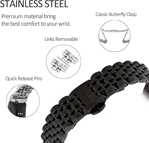 Miniatura 4 de Chofit Metal Bracelet Compatible with Fitbit InspireInspire HRInspire 2 Bands, Stainless Steel Replacement Strap Wristband Accessories for Inspire
