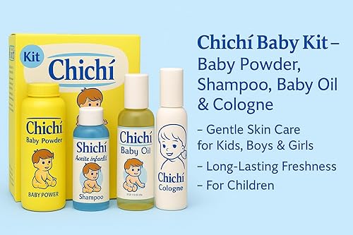 Miniatura 3 de Chichí Kit - Polvo para bebés, champú, aceite para bebés y colonia, cuidado suave de la piel para niños, niños y niñas, frescura duradera para niños.