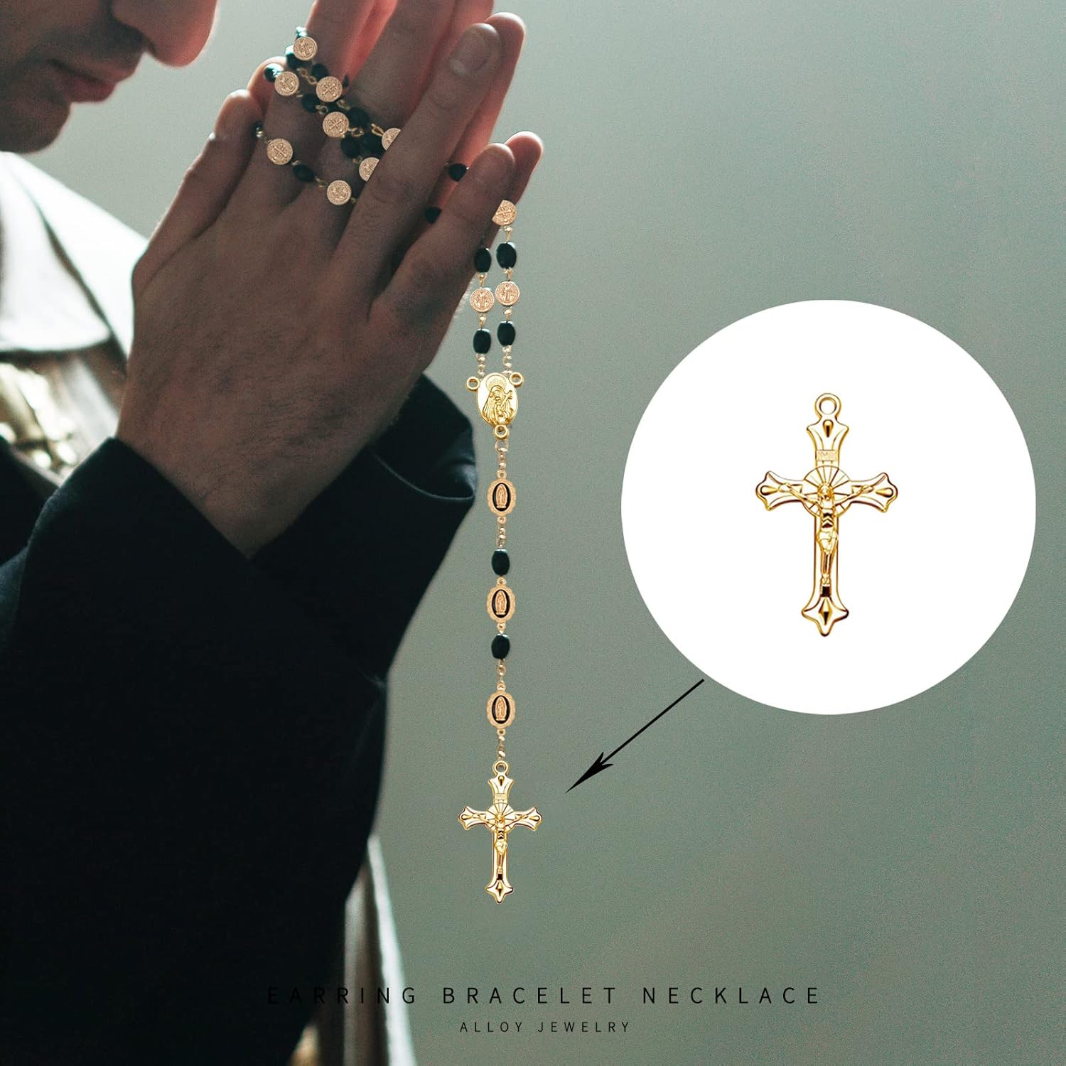 60pcs Christian Jesus Cross Religious Crucifix Alloy Gold Plated Charms For Jewelry Making DIY Pendants Necklace Bracelet Keychain Earring Bag Decor Crafts - Image 3