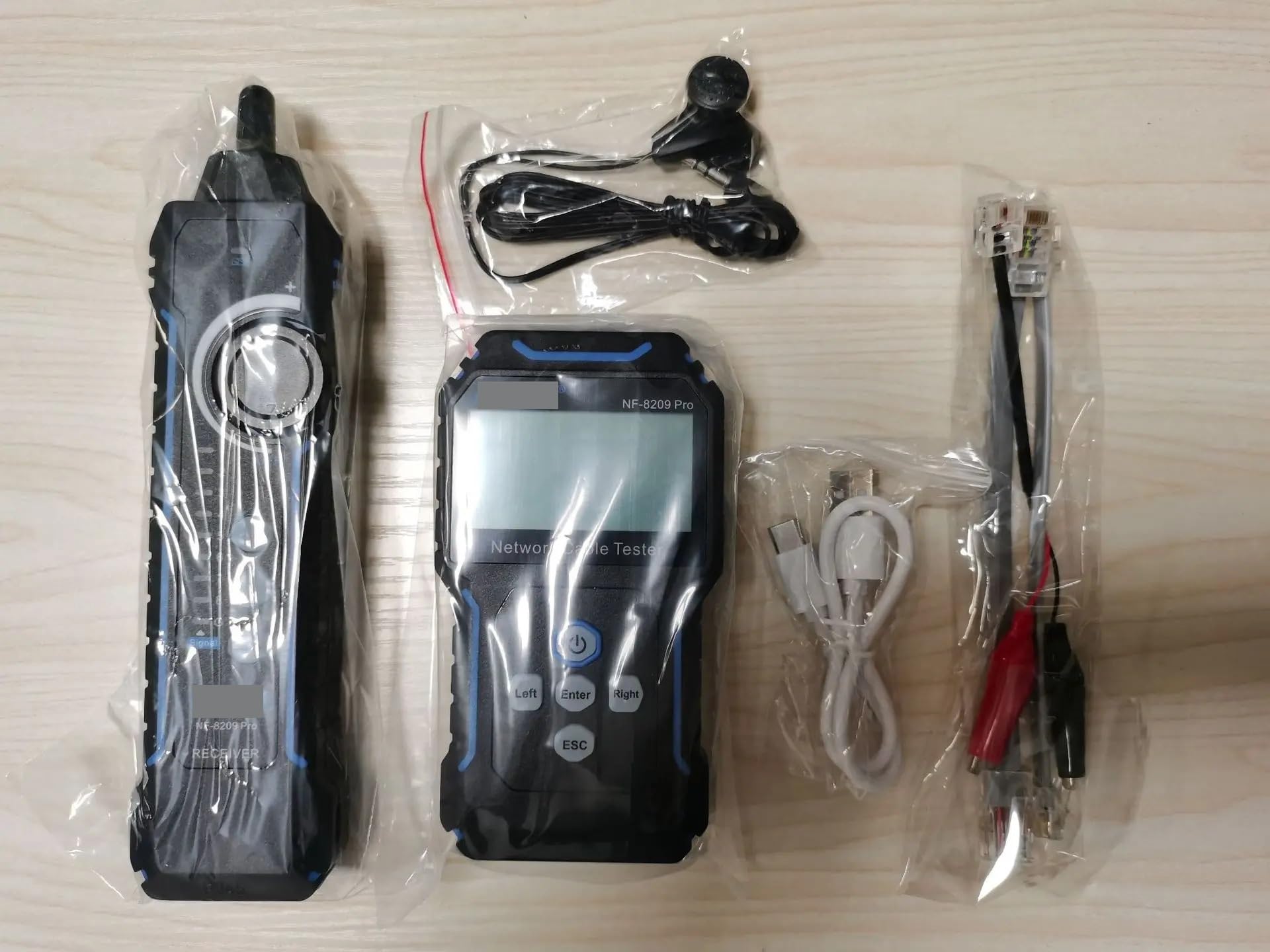 Tester per cavi di rete, Tester for cavi di rete professionale NF-8209 con POE NCV, localizzatore multifunzione