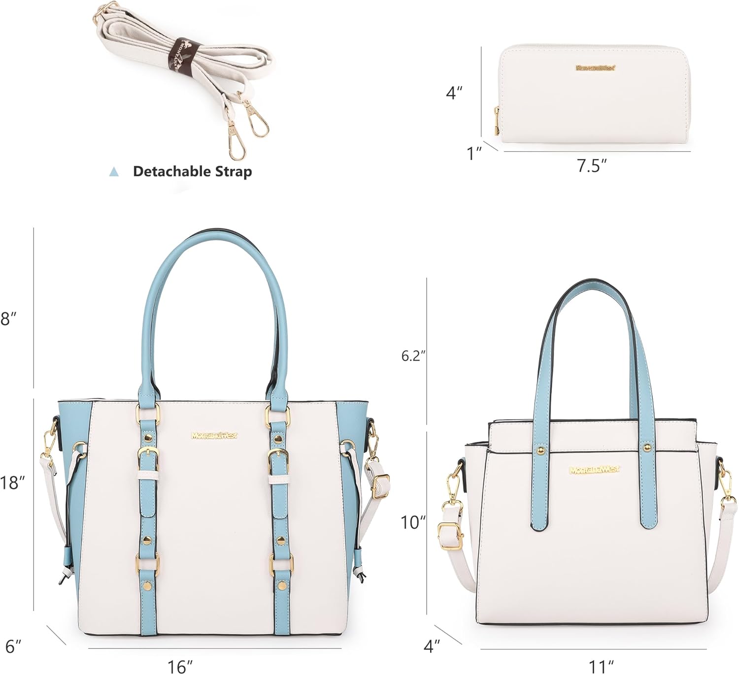 Montana West 3PCS Purses for Women Tote Bag and Wallet Set Shoulder Satchel Handbags - Image 5